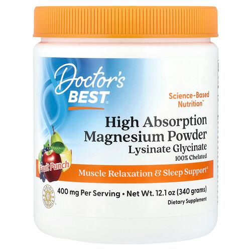 Doctor S Best High Absorption Magnesium Powder Fruit Punch 12 1 Oz 340 G product image