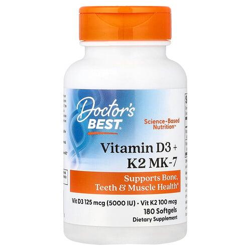 Doctor S Best Vitamin D3 K2 Mk 7 180 Softgels product image