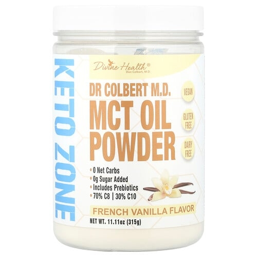 Divine Health Dr Colbert M D Mct Oil Powder French Vanilla 11 11 Oz 315 G product image
