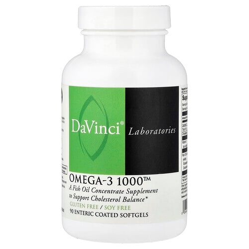 Davinci Laboratories Omega 3 1000 90 Enteric Coated Softgels product image