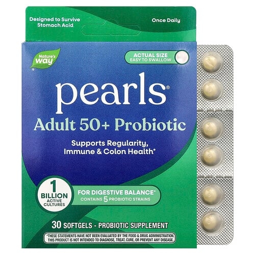 Nature S Way Pearls Adult 50 Probiotic 1 Billion Cfu 30 Softgels product image