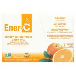 Ener C Bubbly Multivitamin Drink Mix Sugar Free Orange 1 000 Mg 30 Packets 0 2 Oz 5 35 G Each