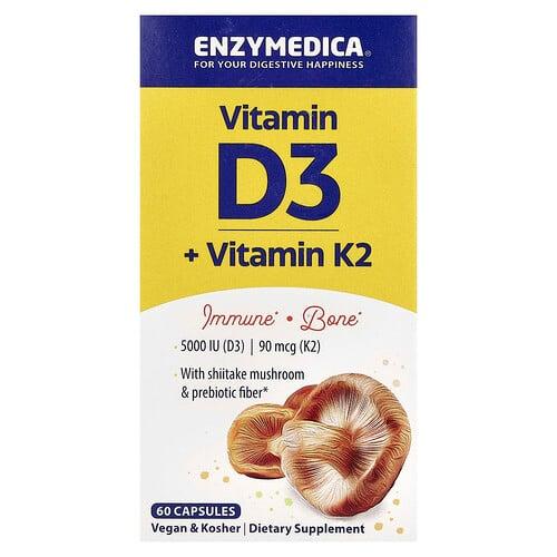 Enzymedica Vitamin D3 Vitamin K2 60 Capsules product image