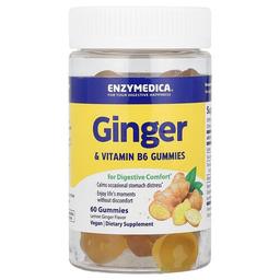 Enzymedica Ginger Vitamin B6 Gummies Lemon Ginger 60 Gummies