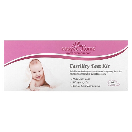 Easy Home Fertility Test Kit 50 Ovulation Tests 20 Pregnancy Tests 1 Basal Thermometer 141 Piece Kit product image