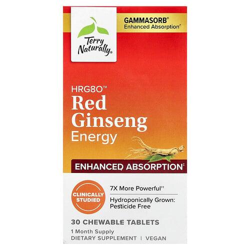 Terry Naturally Hrg80 Red Ginseng Energy 30 Chewable Tablets 100 Mg Per Tablet product image
