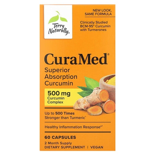 Terry Naturally Curamed Superior Absorption Curcumin 500 Mg 60 Capsules product image