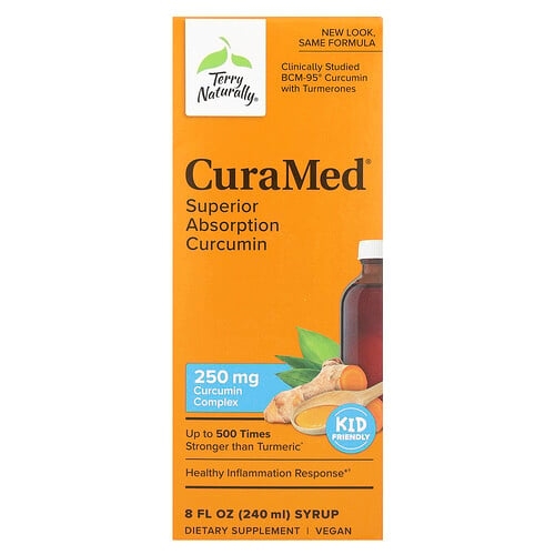 Terry Naturally Curamed Syrup Superior Absorption Curcumin 250 Mg 8 Fl Oz 240 Ml product image