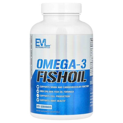 Evlution Nutrition Omega 3 Fish Oil 1 000 Mg 120 Softgels product image