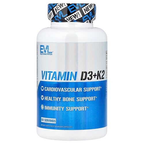 Evlution Nutrition Vitamin D3 K2 60 Veggie Capsules product image