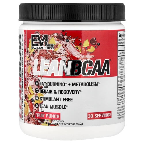 Evlution Nutrition Lean Bcaa Fruit Punch 8 7 Oz 246 G product image