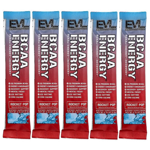 Evlution Nutrition Bcaa Energy Rocket Pop 5 Packets 0 33 Oz 9 4 G Each product image