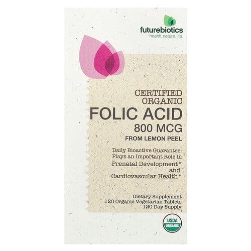 Futurebiotics Folic Acid From Lemon Peel 800 Mcg 120 Organic Vegetarian Tablets product image