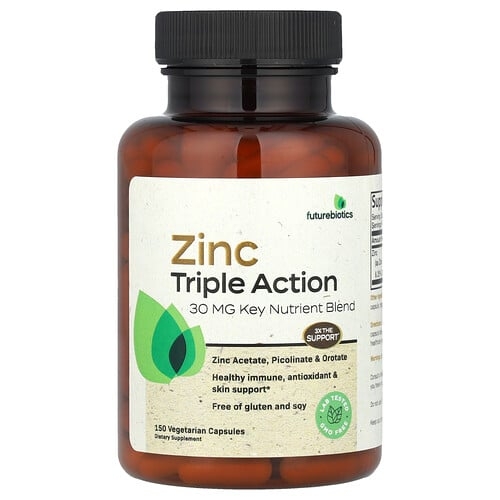 Futurebiotics Zinc Triple Action 30 Mg 150 Vegetarian Capsules product image