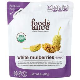 Foods Alive Organic White Mulberries Dried 8 Oz 227 G