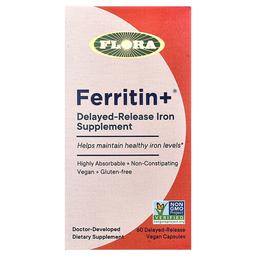 Flora Ferritin 60 Delayed Release Vegan Capsules 20 Mg Per Capsule