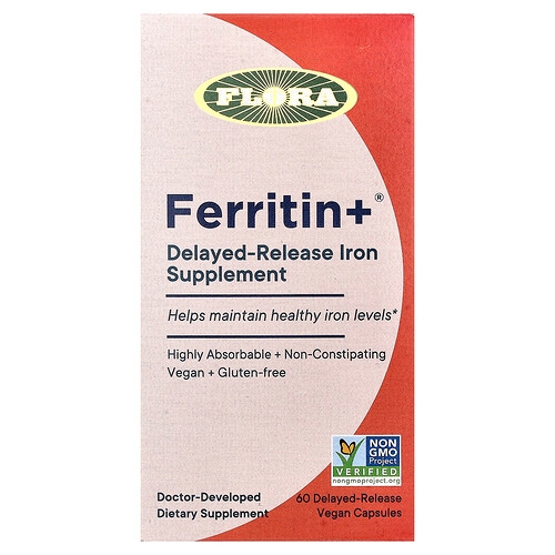 Flora Ferritin 60 Delayed Release Vegan Capsules 20 Mg Per Capsule product image