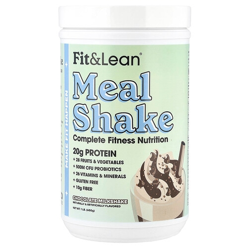 Fit Lean Meal Shake Complete Fitness Nutrition Chocolate Milkshake 1 Lb 450 G product image
