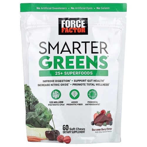 Force Factor Smarter Greens Summer Berry 60 Soft Chews product image