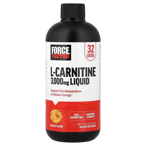 Force Factor L Carnitine Liquid Orange 16 Fl Oz 473 Ml product image
