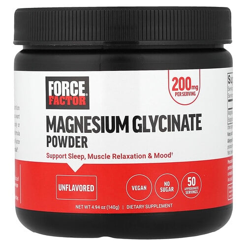 Force Factor Magnesium Glycinate Powder Unflavored 4 94 Oz 140 G product image