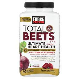Force Factor Total Beets With Coq10 Ultimate Heart Health Pomegranate Berry 60 Superfood Soft Chews