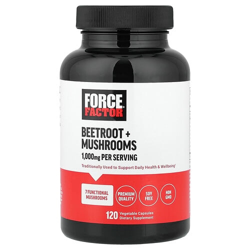 Force Factor Beetroot Mushrooms 120 Vegetable Capsules product image