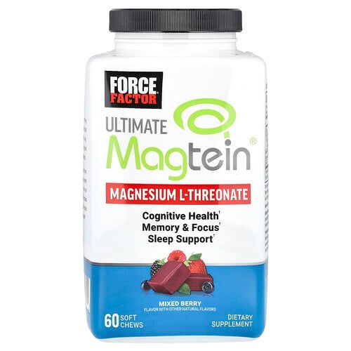 Force Factor Ultimate Magtein Magnesium L Threonate Mixed Berry 60 Soft Chews product image