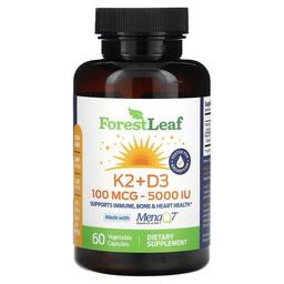 Forest Leaf K2 D3 100 Mcg 5 000 Iu 60 Vegetable Capsules