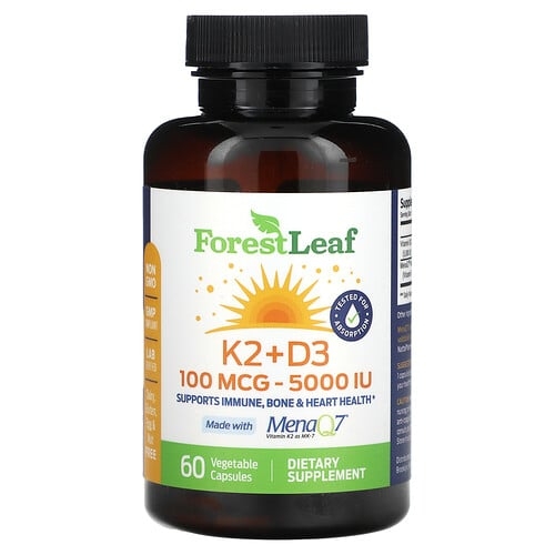 Forest Leaf K2 D3 100 Mcg 5 000 Iu 60 Vegetable Capsules product image