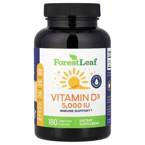 Forest Leaf Vitamin D3 125 Mcg 5 000 Iu 180 Vegetable Capsules product image