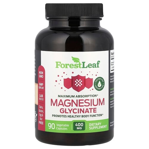 Forest Leaf Magnesium Glycinate Maximum Absorption 90 Vegetable Capsules 133 3 Mg Per Capsule product image