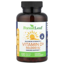 Forest Leaf Maximum Strength Vitamin D3 1 250 Mcg 50 000 Iu 120 Vegetable Capsules
