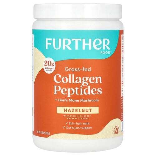 Further Food Grass Fed Collagen Peptides Lion S Mane Mushroom Hazelnut 9 88 Oz 280 G product image