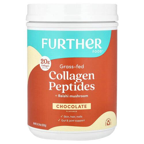Further Food Grass Fed Collagen Peptides Reishi Mushroom Chocolate 24 34 Oz 690 G product image