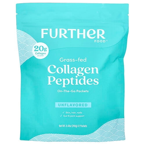 Further Food Grass Fed Collagen Peptides Unflavored 12 Packets 0 71 Oz 20 G Each product image