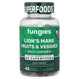 Fungies Lion S Mane Fruit Veggies Daily Gummies Juicy Grape 45 Pectin Gummies