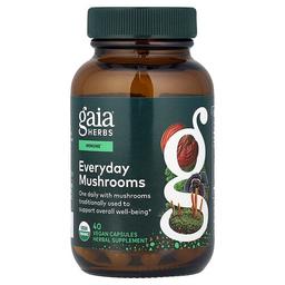 Gaia Herbs Everyday Mushrooms 40 Vegan Capsules
