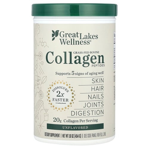 Great Lakes Wellness Grass Fed Bovine Collagen Peptides Unflavored 16 Oz 454 G product image