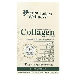 Great Lakes Wellness Grass Fed Bovine Collagen Peptides Unflavored 20 Packs 0 42 Oz 12 G Each