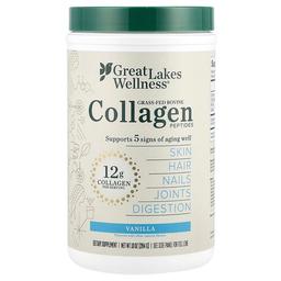 Great Lakes Wellness Grass Fed Bovine Collagen Peptides Vanilla 10 Oz 284 G