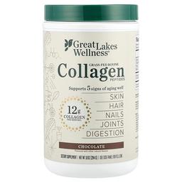 Great Lakes Wellness Grass Fed Bovine Collagen Peptides Chocolate 10 Oz 284 G