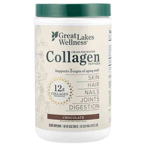 Great Lakes Wellness Grass Fed Bovine Collagen Peptides Chocolate 10 Oz 284 G product image