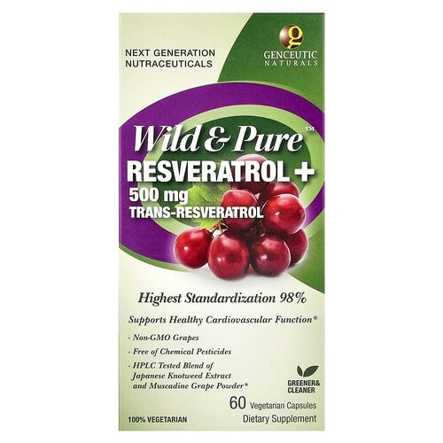 Genceutic Naturals Wild Pure Resveratrol 60 Vegetarian Capsules product image