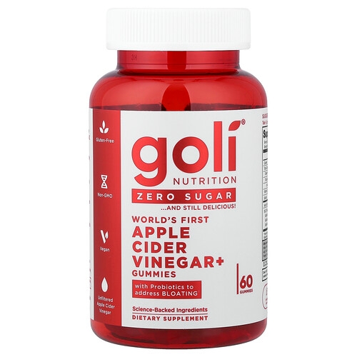 Goli Nutrition World S First Apple Cider Vinegar Gummies Zero Sugar 60 Gummies product image