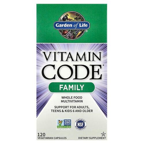 Garden Of Life Vitamin Code Family Whole Food Multivitamin 120 Vegetarian Capsules product image