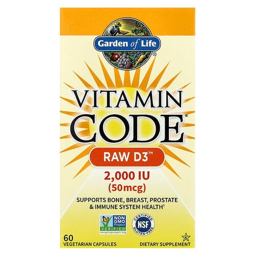 Garden Of Life Vitamin Code Raw D3 60 Vegetarian Capsules product image