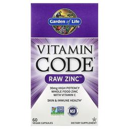 Garden Of Life Vitamin Code Raw Zinc With Vitamin C 60 Vegan Capsules