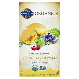 Garden Of Life Organics Vegan D3 Chewable Raspberry Lemon 30 Vegan Chewable Tablets