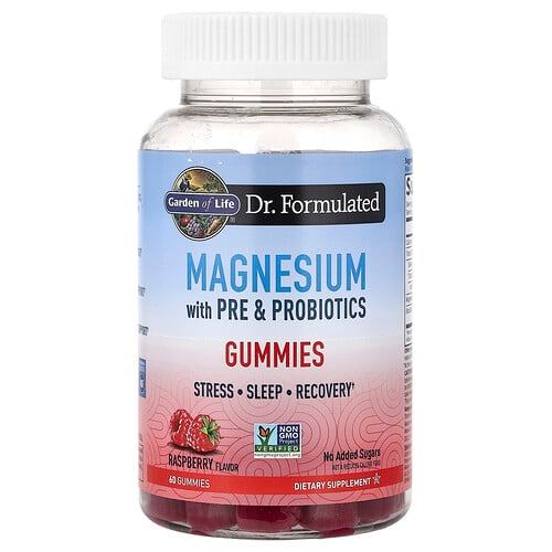 Garden Of Life Magnesium With Pre Probiotics Gummies Raspberry 60 Gummies product image